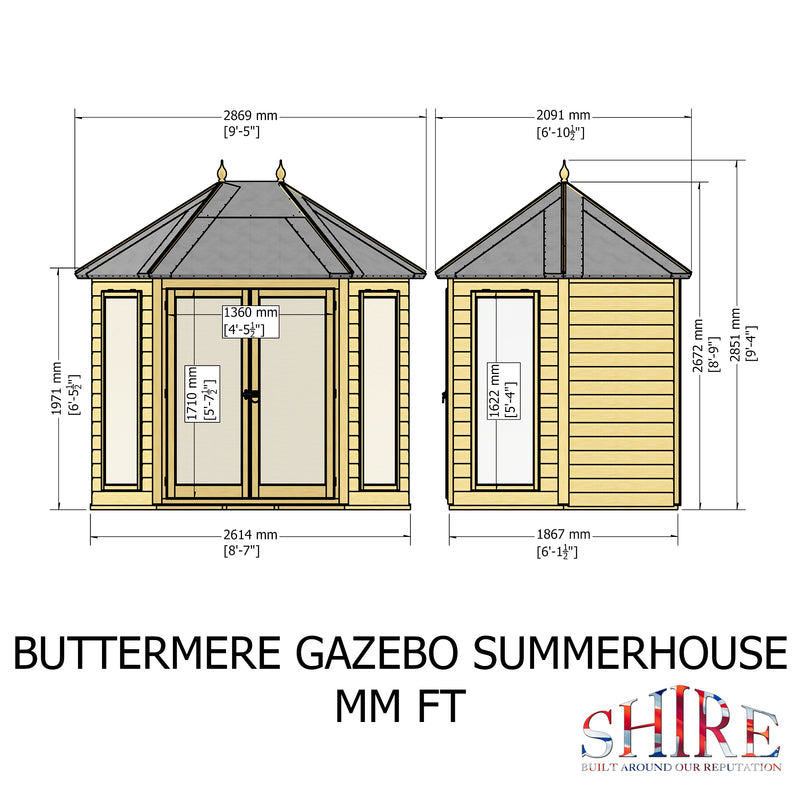 Buttermere Gazebo Summerhouse (8' x 6')