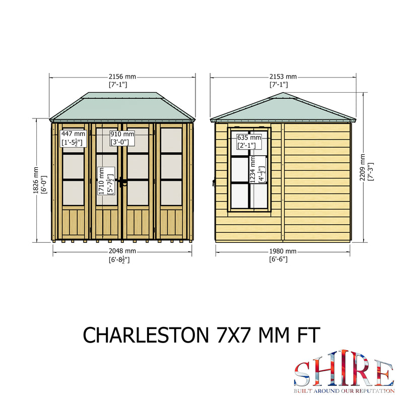 Charleston Summerhouse 7'x7' in T&G