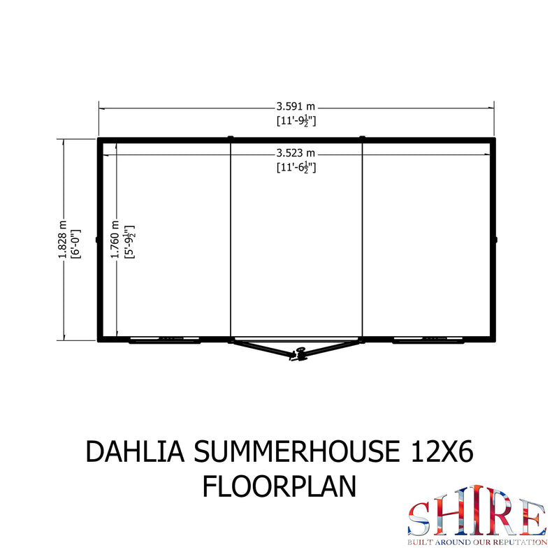 Dahlia Summerhouse 12'x6' in T&G