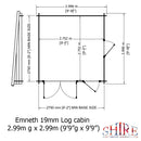 Emneth Log Cabin in 19mm Logs - 3 Sizes Available