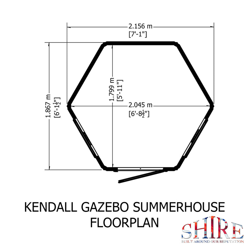 Kendall Gazebo Summerhouse (6' x 6')