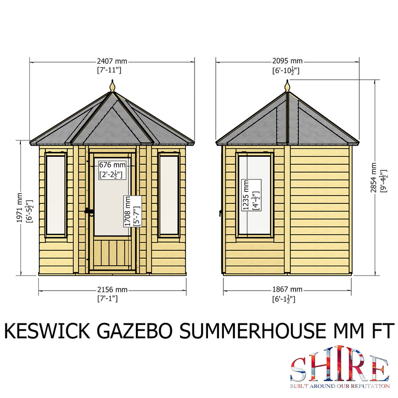 Keswick Gazebo Summerhouse (6' x 6')