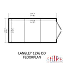 Langley Double Door Security Apex Shed (12' x 6')