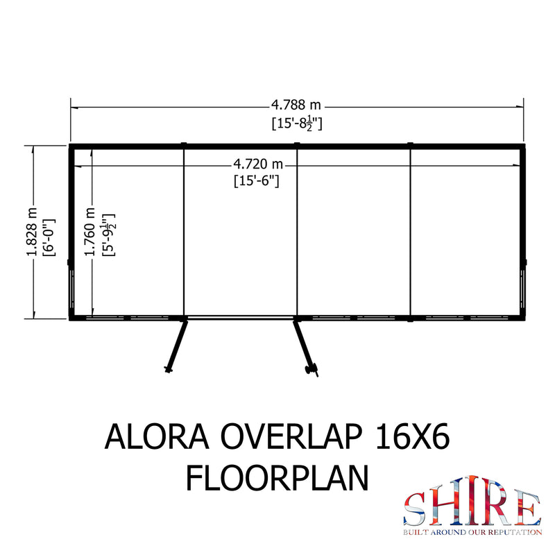 Alora Overlap Summerhouse 16'x6'