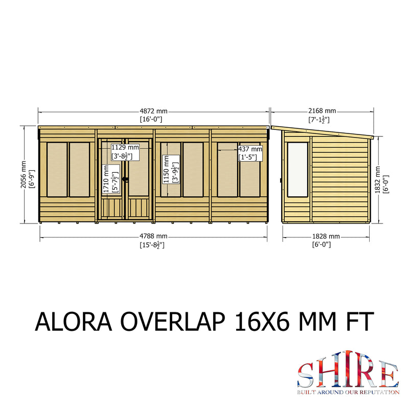 Alora Overlap Summerhouse 16'x6'