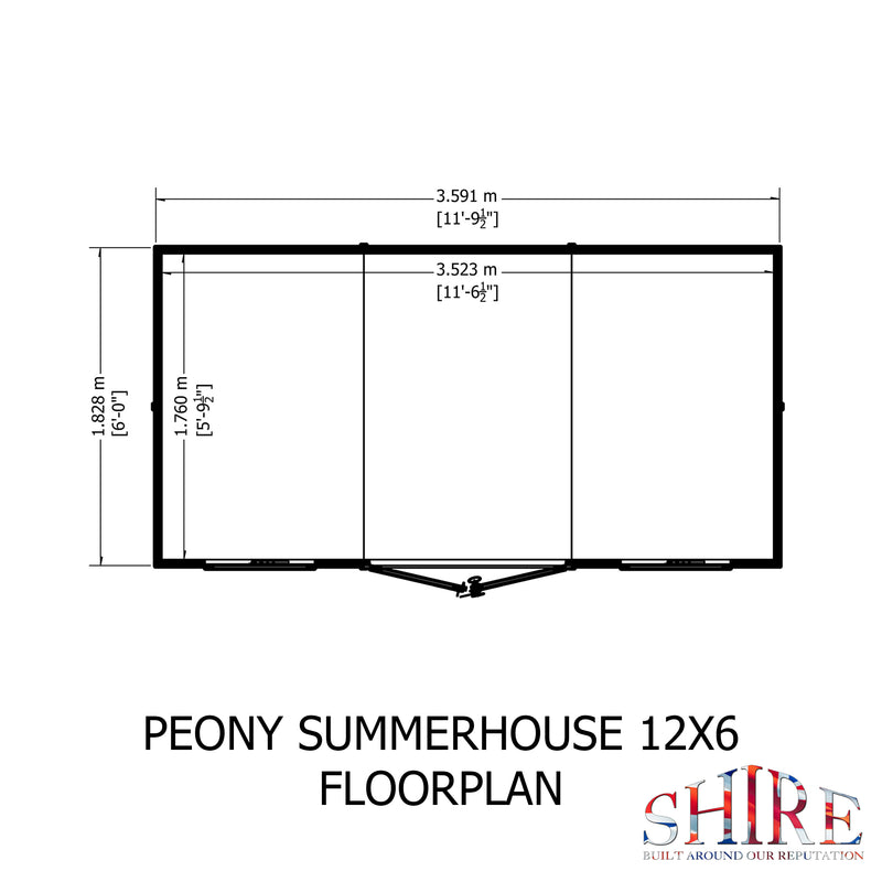 Peony Summerhouse 12'x6' in T&G