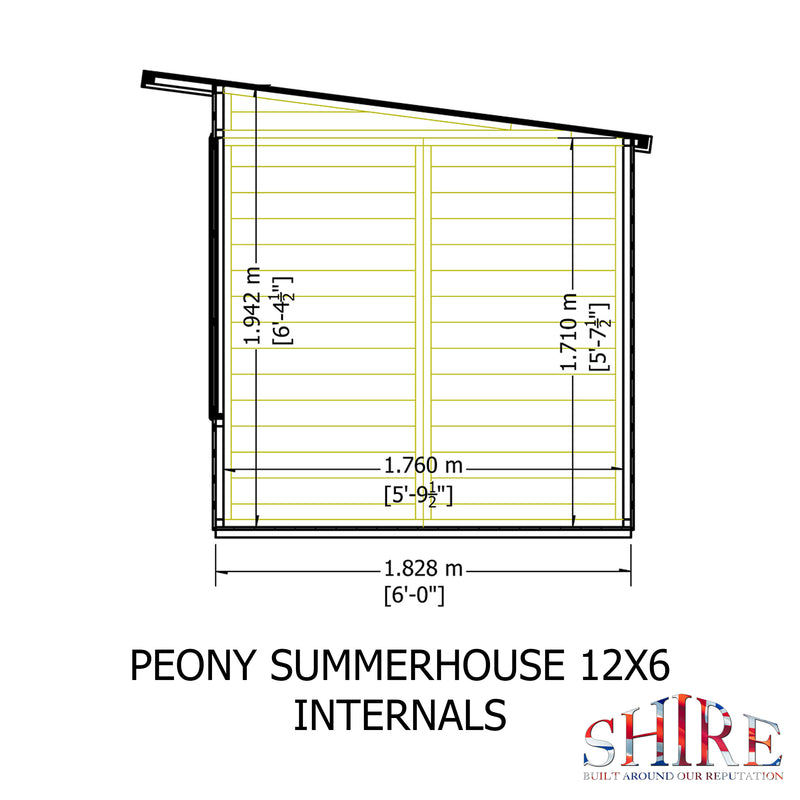 Peony Summerhouse 12'x6' in T&G