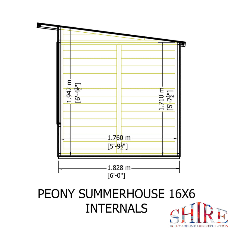 Peony Summerhouse 16'x6' in T&G