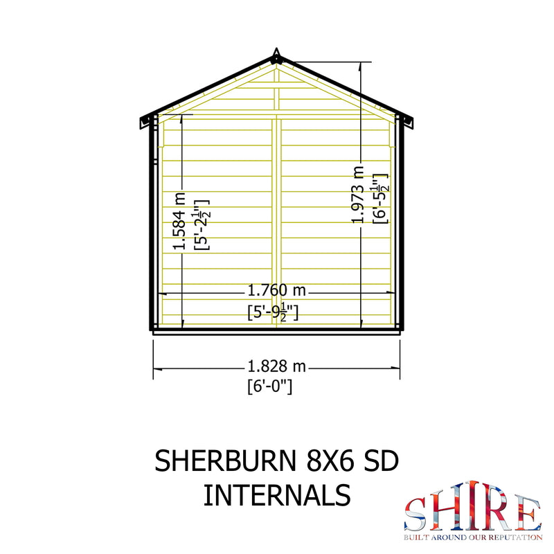 Sherburn Security Apex Shed (8' x 6')