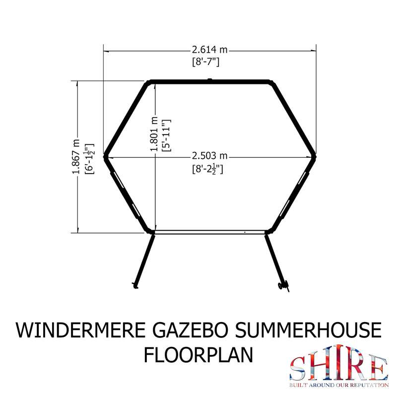 Windermere Gazebo Summerhouse (8' x 6')