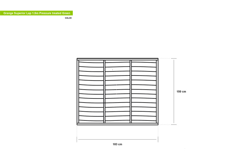 Grange Superior Lap Fence Panels - Pressure Treated