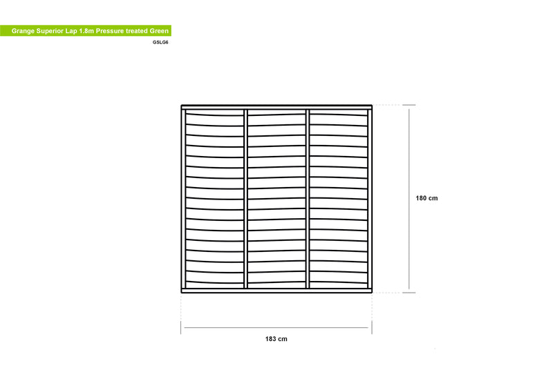 Grange Superior Lap Fence Panels - Pressure Treated