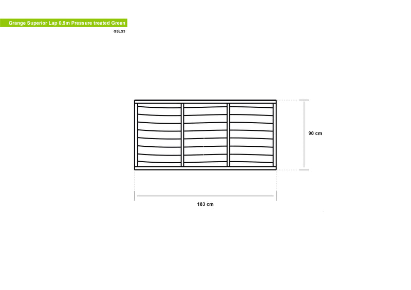 Grange Superior Lap Fence Panels - Pressure Treated