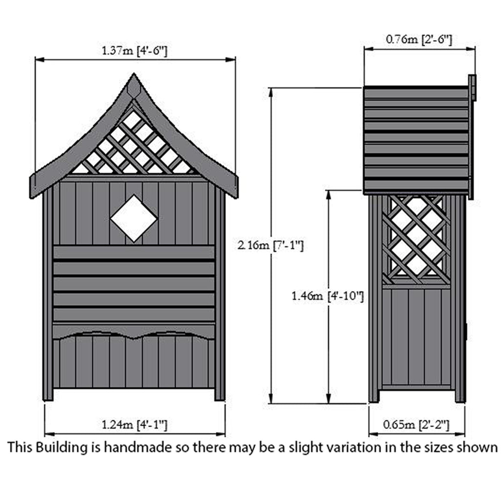 Garden Arbour (4'1'' x 2'2'') | Rose – Norfolk Sheds